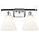 Berkshire 2 Light 18" Bath Light - Brushed Satin Nickel - Matte White