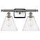 Berkshire 2 Light 18" Bath Light - Brushed Satin Nickel - Seedy Shade