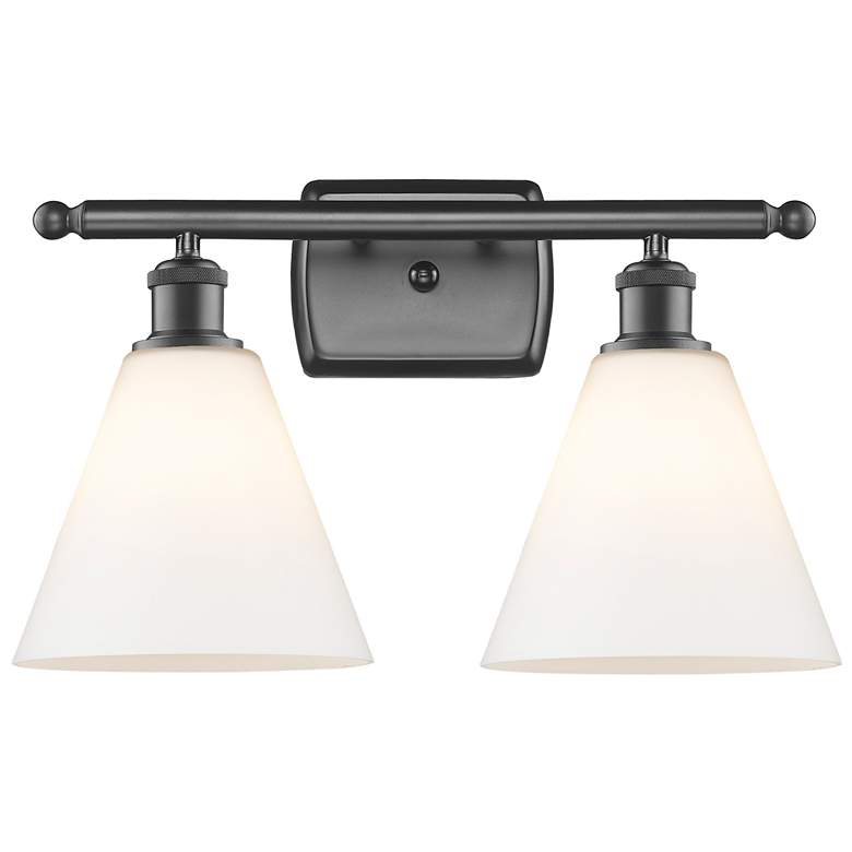 Image 1 Berkshire 2 Light 18" Bath Light - Oil Rubbed Bronze - Matte White Sha