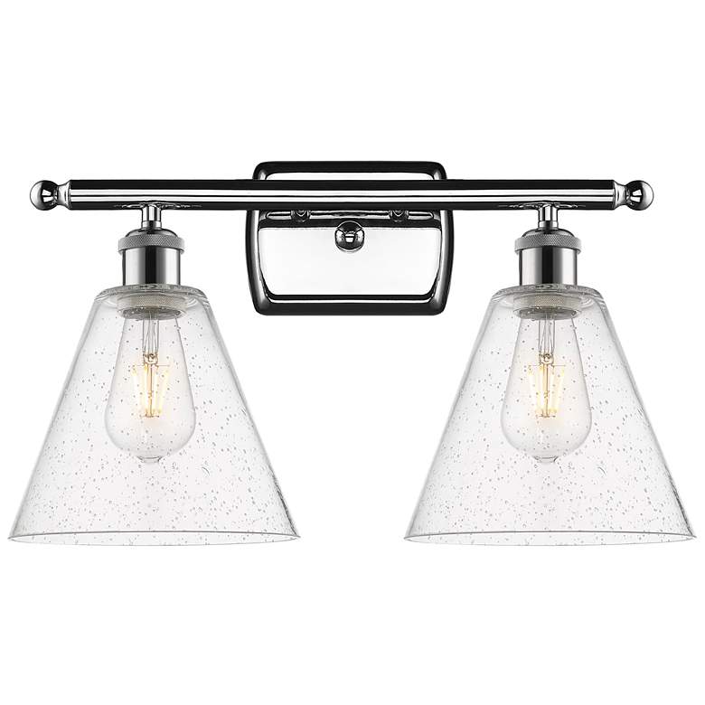 Image 1 Berkshire 2 Light 18" Bath Light - Polished Chrome - Seedy Shade