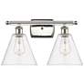 Berkshire 2 Light 18" Bath Light - Polished Nickel - Clear Shade