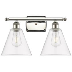 Berkshire 2 Light 18" Bath Light - Polished Nickel - Clear Shade