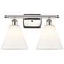 Berkshire 2 Light 18" Bath Light - Polished Nickel - Matte White Shade