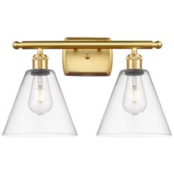 Berkshire 2 Light 18" Bath Light - Satin Gold - Clear Shade