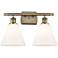 Berkshire 2 Light 18" LED Bath Light - Antique Brass - Matte White Sha