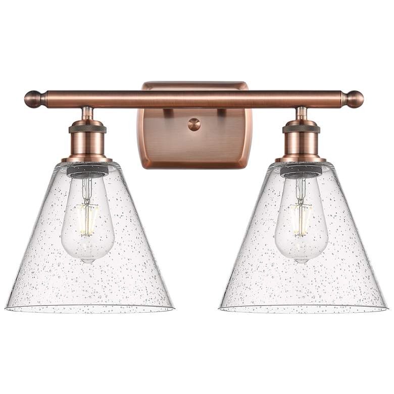 Image 1 Berkshire 2 Light 18" LED Bath Light - Antique Copper - Seedy Shade