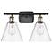 Berkshire 2 Light 18" LED Bath Light - Black Antique Brass - Clear Sha