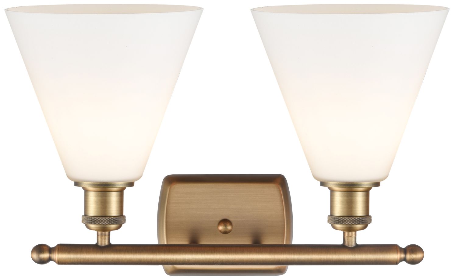 Thumbnail2 of Berkshire 2 Light 18" LED Bath Light - Brushed Brass - Matte White Sha more views