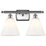 Berkshire 2 Light 18" LED Bath Light - Brushed Satin Nickel - White Sh