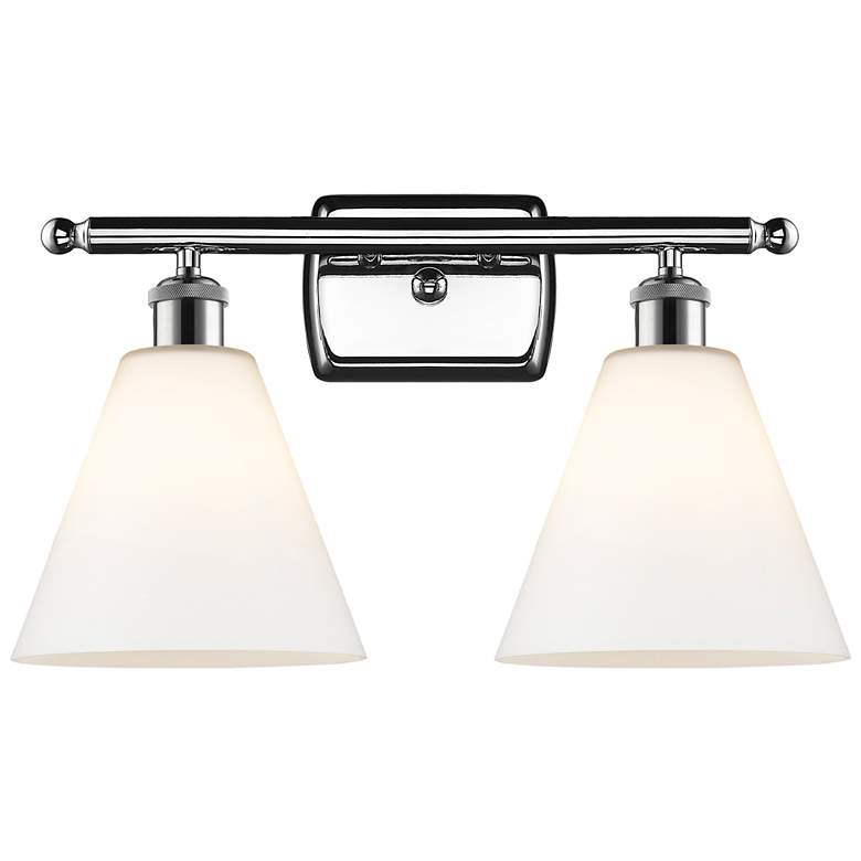Image 1 Berkshire 2 Light 18" LED Bath Light - Polished Chrome - Matte White S