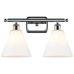 Berkshire 2 Light 18" LED Bath Light - Polished Chrome - Matte White S