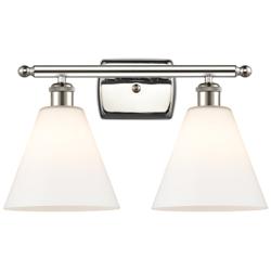 Berkshire 2 Light 18" LED Bath Light - Polished Nickel - Matte White S