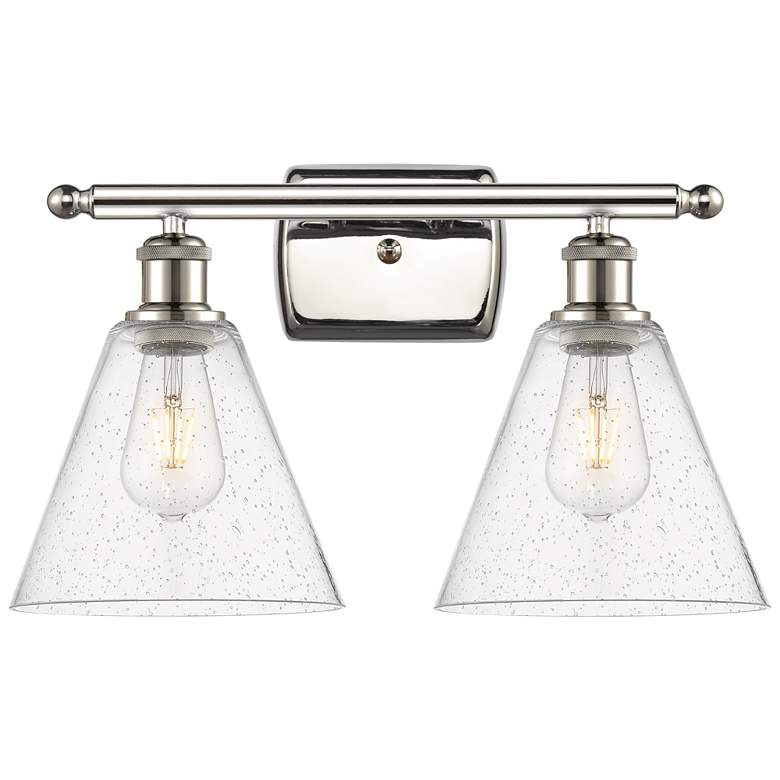 Image 1 Berkshire 2 Light 18" LED Bath Light - Polished Nickel - Seedy Shade
