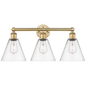 Image1 of Berkshire 26" Wide 3 Light Brushed Brass Bath Vanity Light With Clear