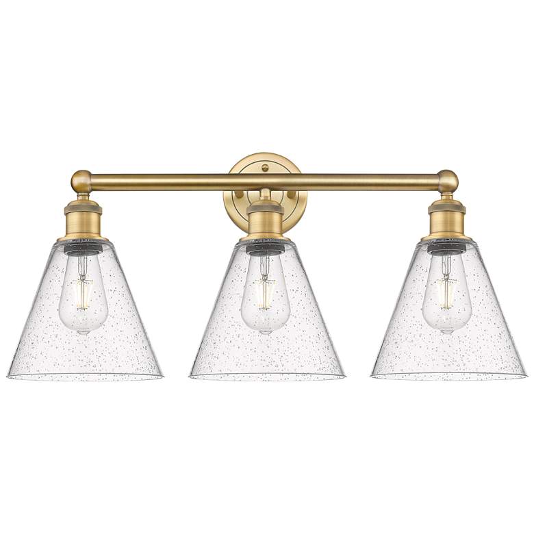 Image 1 Berkshire 26" Wide 3 Light Brushed Brass Bath Vanity Light With Seedy