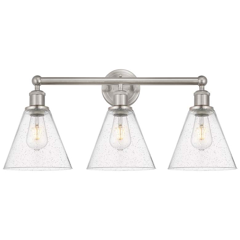 Image 1 Berkshire 26" Wide 3 Light Satin Nickel Bath Vanity Light With Seedy S