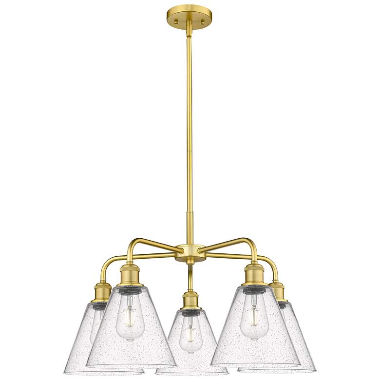 Image 1 Berkshire 26" Wide 5 Light Satin Gold Stem Hung Chandelier With Seedy