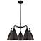 Berkshire 26" Wide Matte Black 5-Light Chandelier