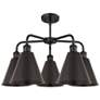 2_Berkshire 26" Wide Matte Black 5-Light Chandelier more views