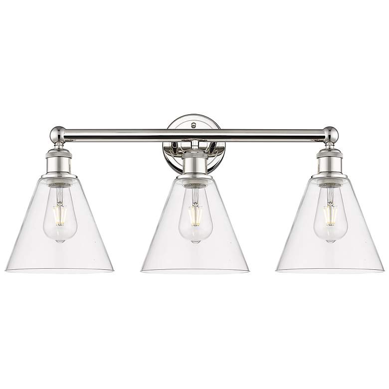 Image 1 Berkshire 26" Wide Polished Nickel 3-Light Vanity Bath Light
