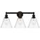 Berkshire 26"W 3 Light Oil Rubbed Bronze Bath Vanity Light With Clear 