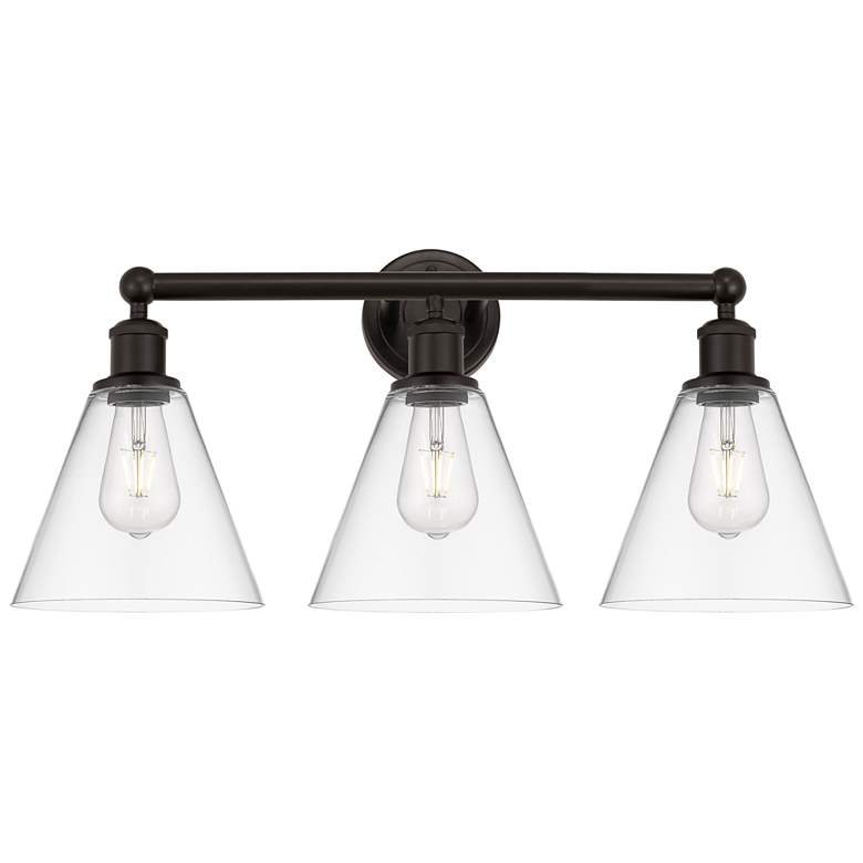 Image 1 Berkshire 26"W 3 Light Oil Rubbed Bronze Bath Vanity Light With Clear
