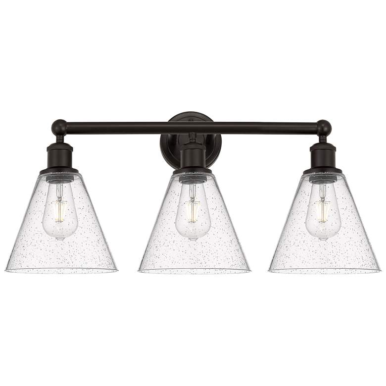 Image 1 Berkshire 26"W 3 Light Oil Rubbed Bronze Bath Vanity Light With Seedy
