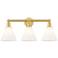 Berkshire 26"W 3 Light Satin Gold Bath Vanity Light With Matte White S