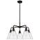 Berkshire 26"W 5 Light Oil Rubbed Bronze Stem Chandelier w/ Seedy Shad