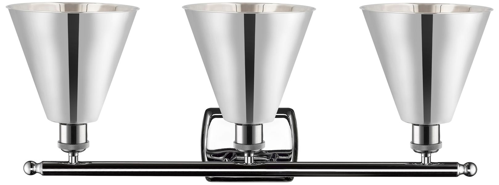 Image 2 Berkshire 28" Wide Polished Chrome 3-Light Vanity Bath Light more views