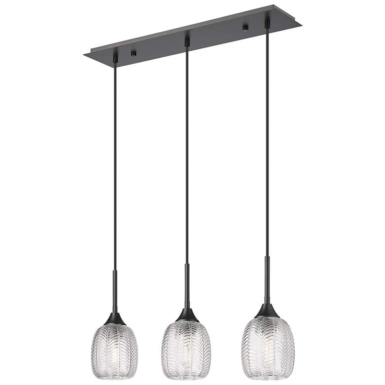 Image 1 Berkshire 3 Light 26.5" Cord Hung Island Light Matte Black