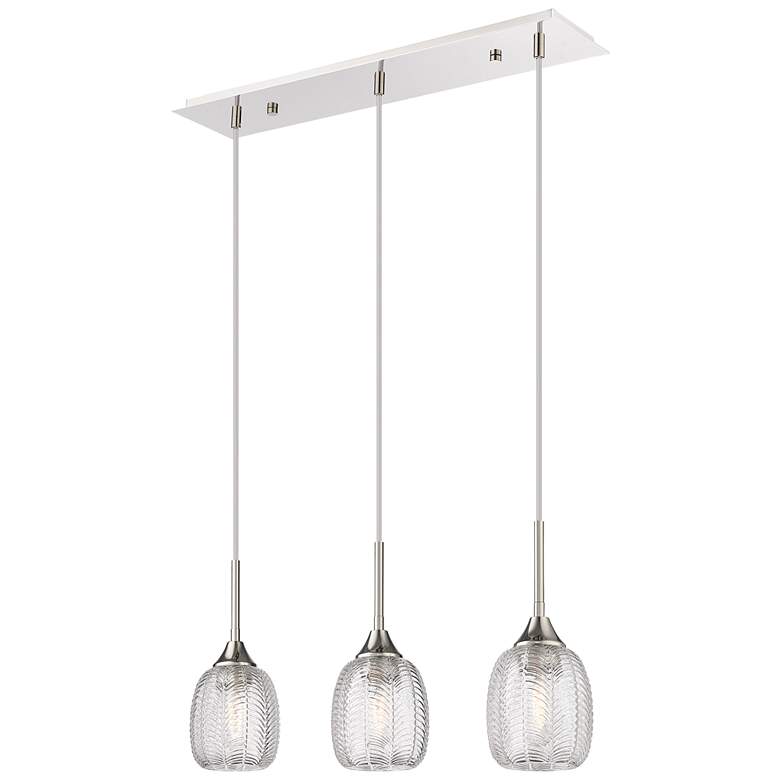 Image 1 Berkshire 3 Light 26.5" Cord Hung Island Light Polished Nickel