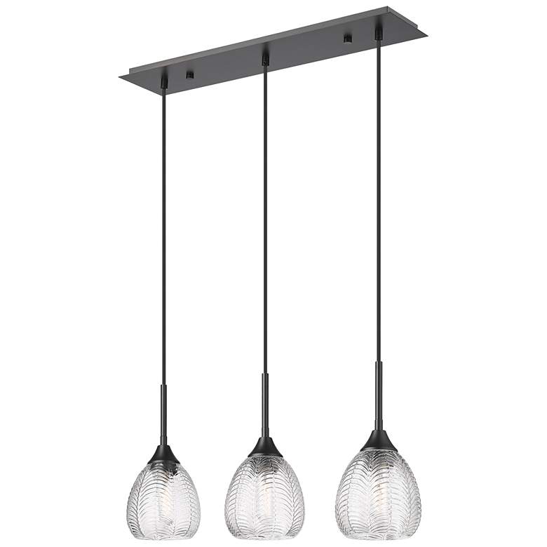 Image 1 Berkshire 3 Light 27" Cord Hung Island Light Matte Black