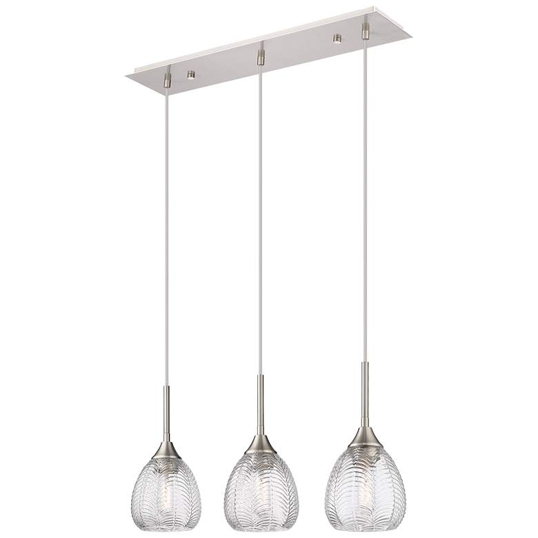 Image 1 Berkshire 3 Light 27" Cord Hung Island Light Satin Nickel