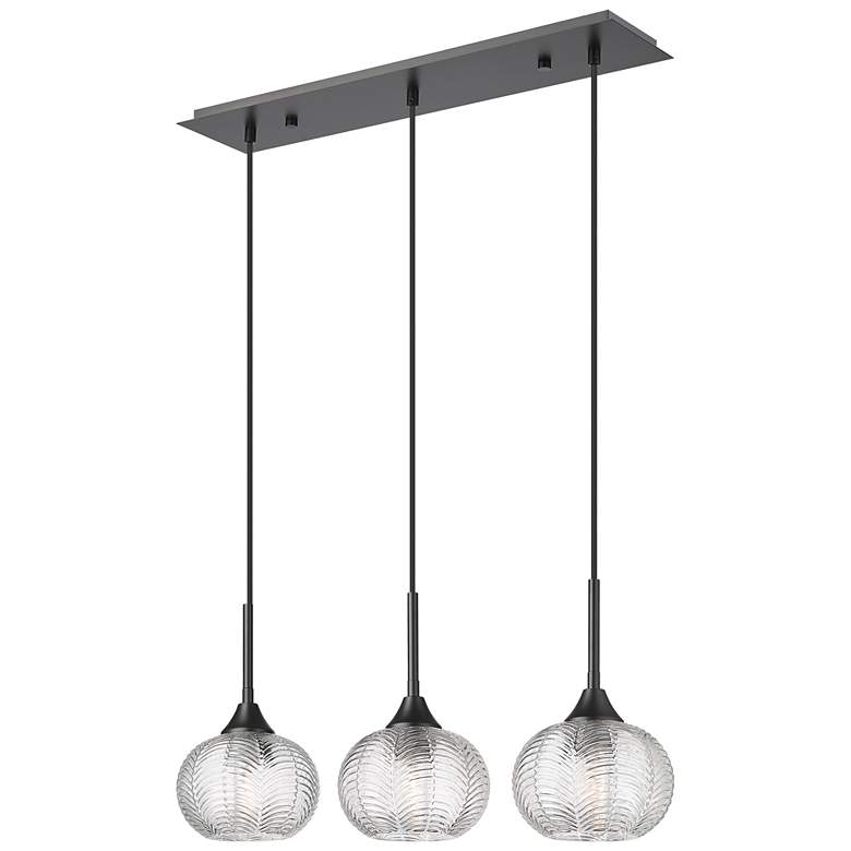 Image 1 Berkshire 3 Light 28" Cord Hung Island Light Matte Black