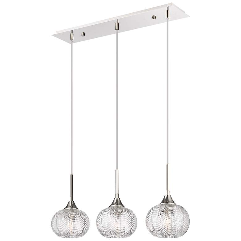 Image 1 Berkshire 3 Light 28" Cord Hung Island Light Polished Nickel