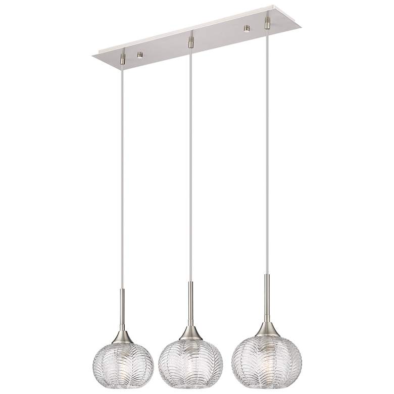 Image 1 Berkshire 3 Light 28" Cord Hung Island Light Satin Nickel