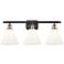 Berkshire 3 Light 28" Bath Light - Black Antique Brass - Matte White S
