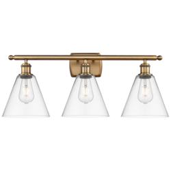Berkshire 3 Light 28" Bath Light - Brushed Brass - Clear Shade