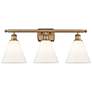 Berkshire 3 Light 28" Bath Light - Brushed Brass - Matte White Shade
