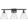 Berkshire 3 Light 28" Bath Light - Matte Black - Seedy Shade