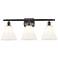 Berkshire 3 Light 28" Bath Light - Oil Rubbed Bronze - Matte White Sha