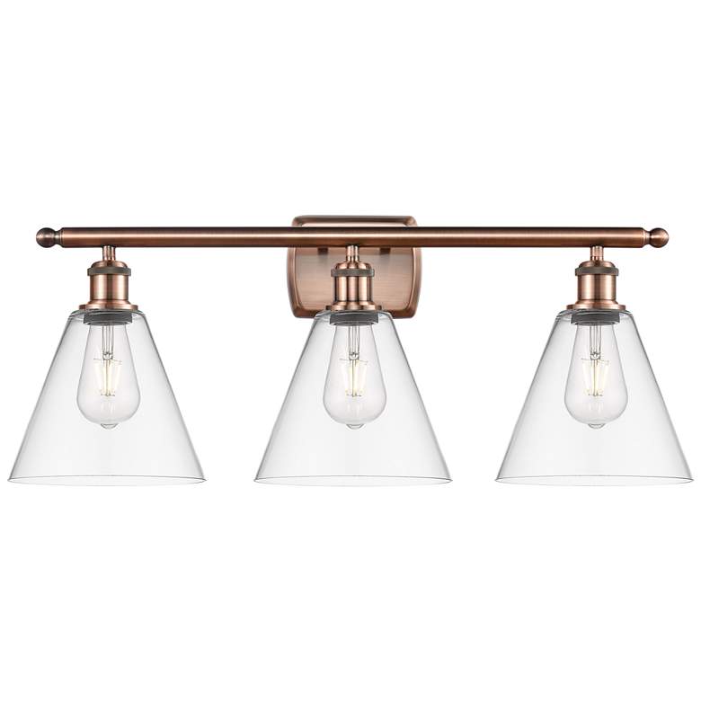 Image 1 Berkshire 3 Light 28 inch LED Bath Light - Antique Copper - Clear Shade
