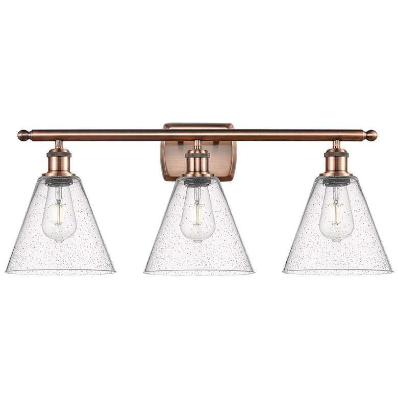 Image 1 Berkshire 3 Light 28" LED Bath Light - Antique Copper - Seedy Shade
