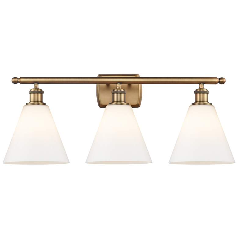 Image 1 Berkshire 3 Light 28" LED Bath Light - Brushed Brass - Matte White Sha