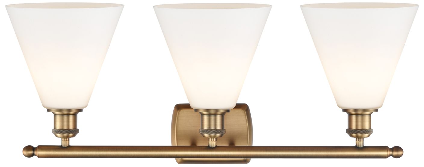 Image 4 Berkshire 3 Light 28" LED Bath Light - Brushed Brass - Matte White Sha more views