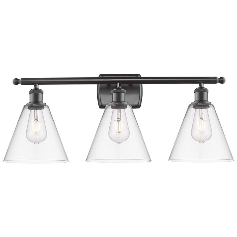 Image 1 Berkshire 3 Light 28" LED Bath Light - Oil Rubbed Bronze - Clear Shade