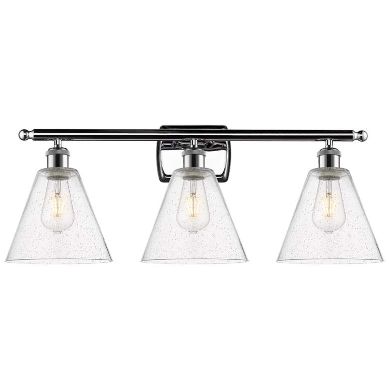 Image 1 Berkshire 3 Light 28" LED Bath Light - Polished Chrome - Seedy Shade