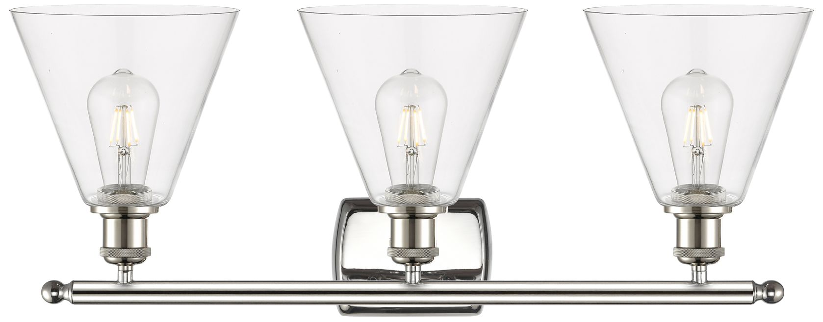 Image 2 Berkshire 3 Light 28" LED Bath Light - Polished Nickel - Clear Shade more views