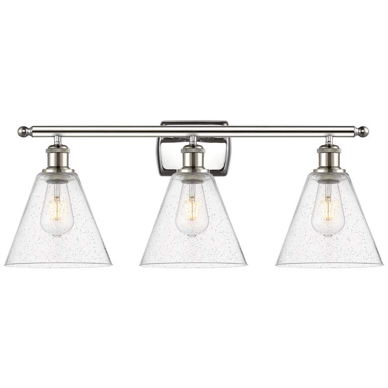 Image 1 Berkshire 3 Light 28" LED Bath Light - Polished Nickel - Seedy Shade